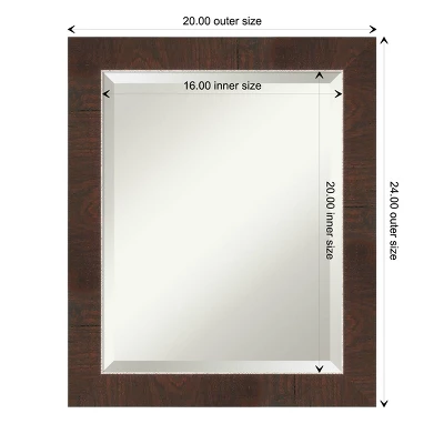 Wildwood Framed Bathroom Vanity Wall Mirror Brown - Amanti Art 3 Wildwood Framed Bathroom Vanity Wall Mirror Brown - Amanti Art - Image 3